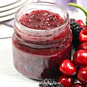 delicious instant pot doubleberry jam in a small jar