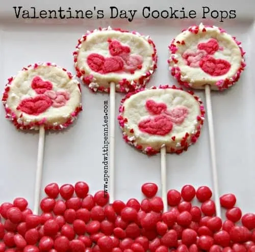 Valentine treats for kids cookie pops.