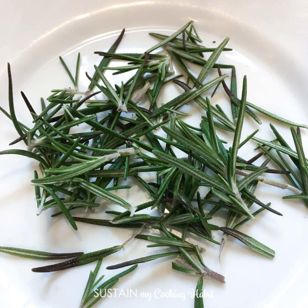 Rosemary herb on a plate.