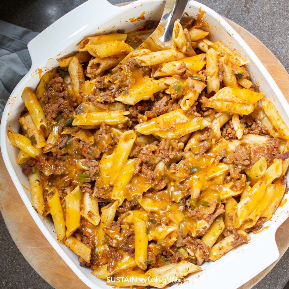 Satisfying Baked Penne Pasta with Ground Beef - Sustain My Cooking Habit