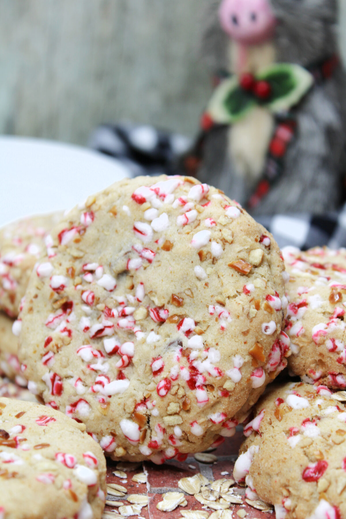 candy cane oatmeal cookie