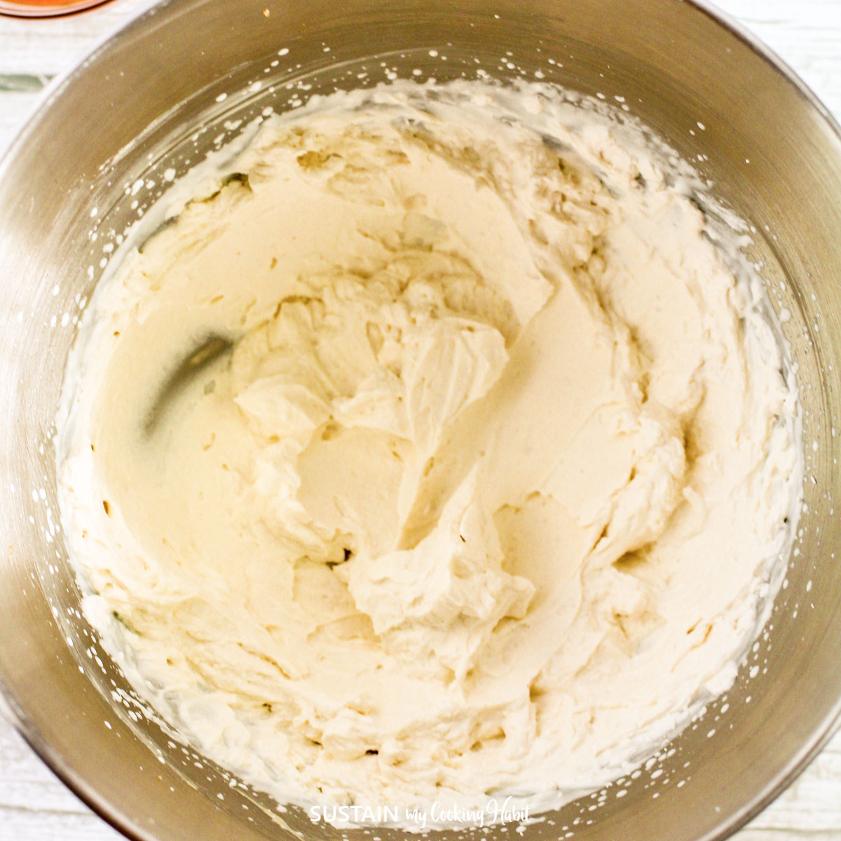 creamy ingredients blended in bowl
