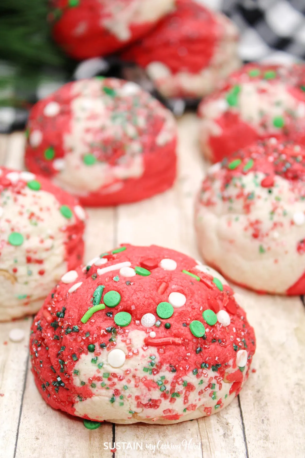 Marbled red velvet cookies.