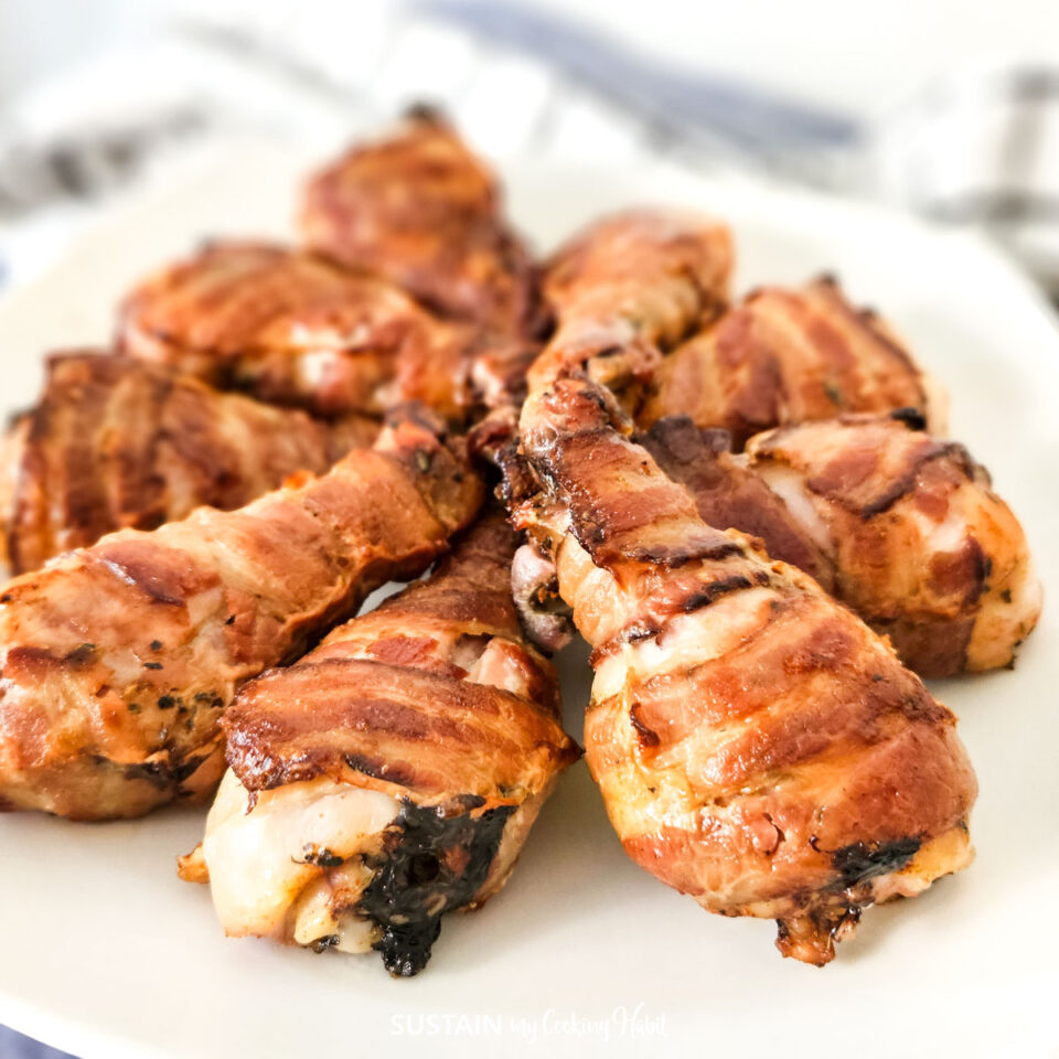 Easy OvenBaked Bacon Wrapped Drumsticks Sustain My Cooking Habit
