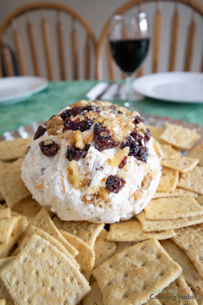 Easy Cheeseball Recipe with Cranberry and Walnuts