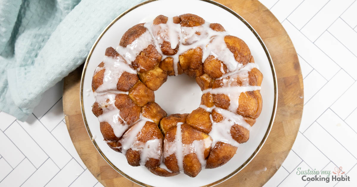 Overhead view of monkey bread. 