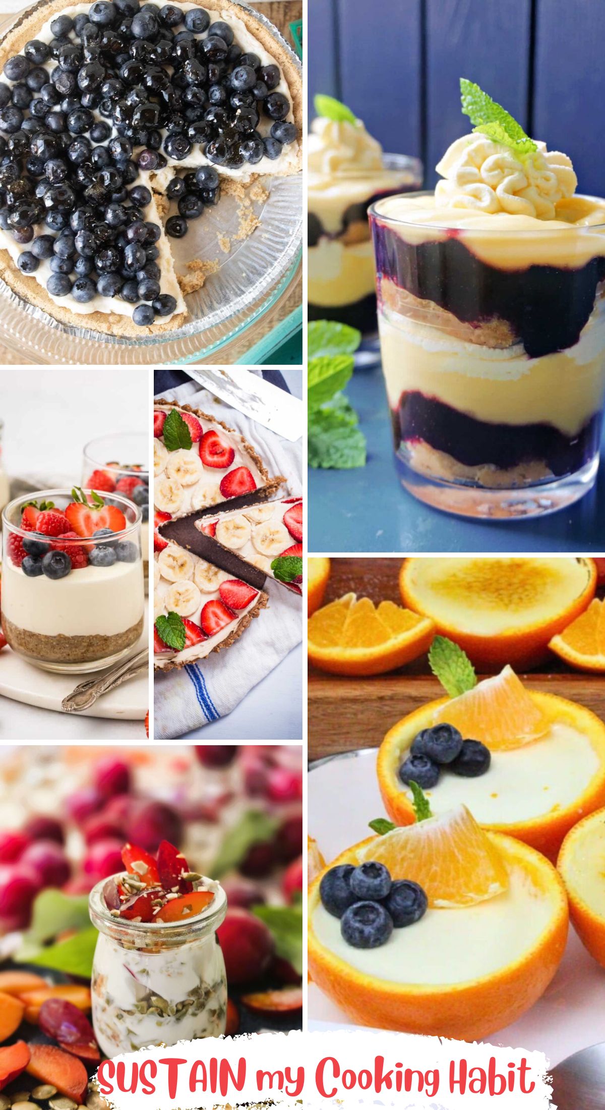 collage of easy and refreshing summer no-bake desserts