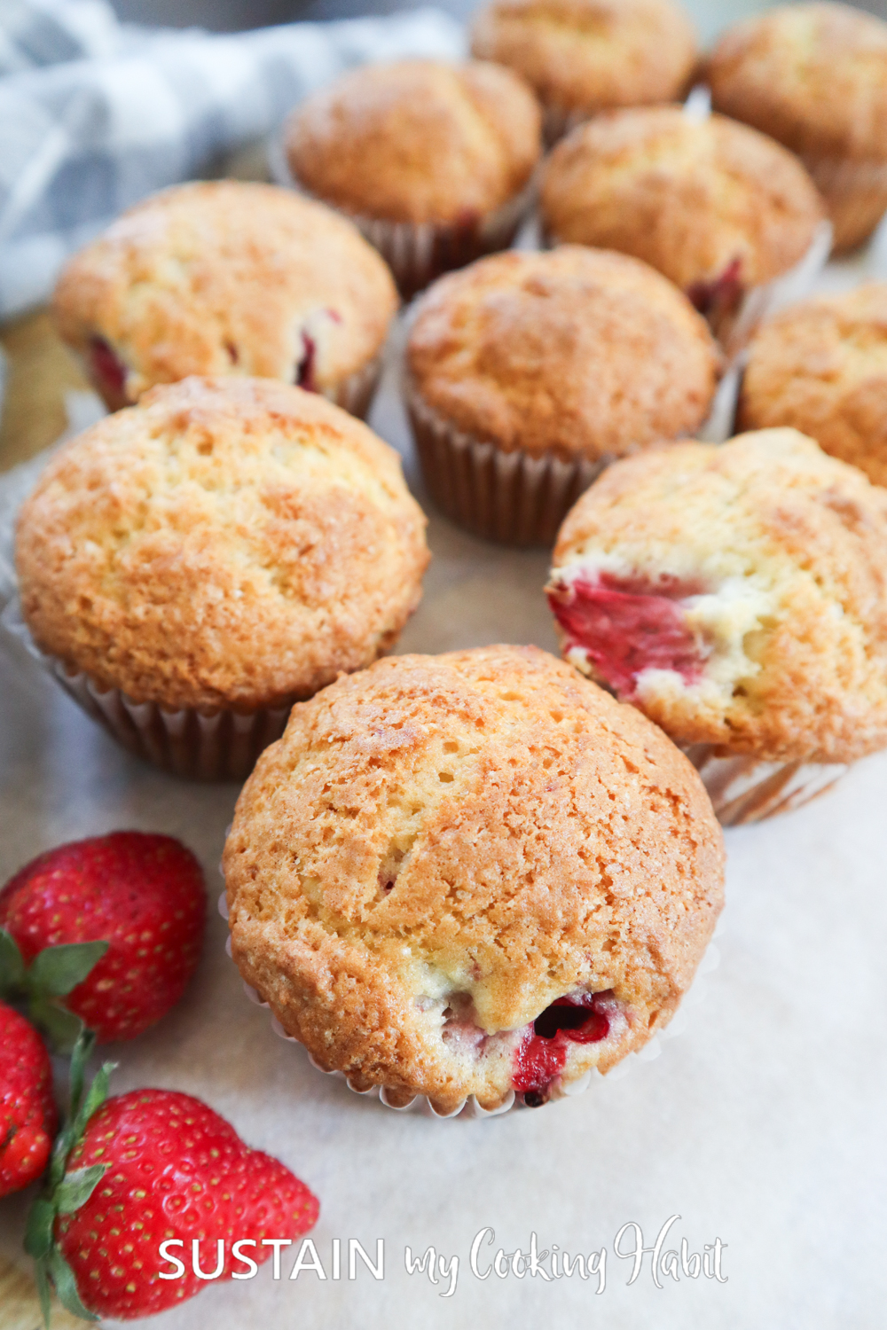 Easy Strawberry Muffins from Scratch (with Fresh Berries!)