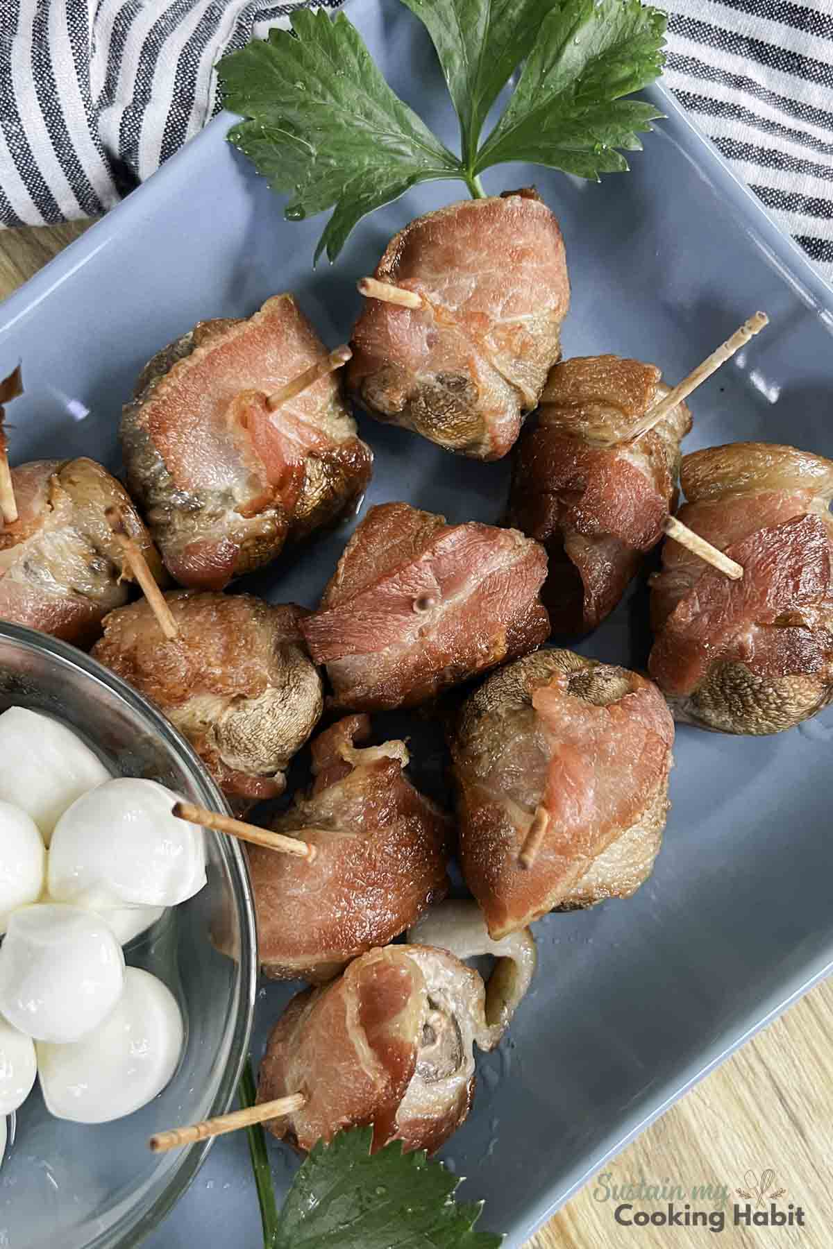 Bacon Wrapped Mushrooms Appetizer (Dairy-Free & Simple)