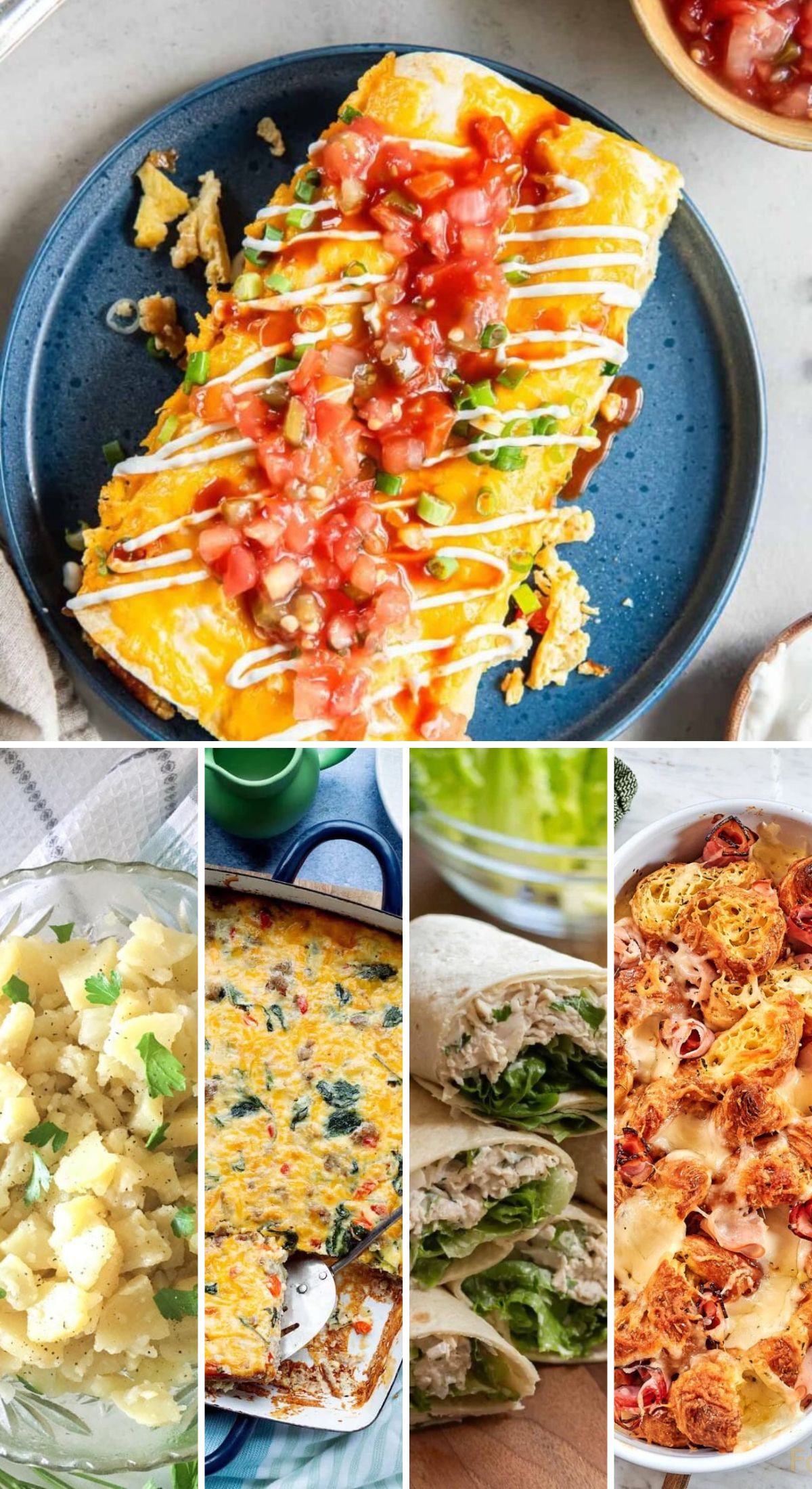 collage of easy make ahead brunch recipes for a crowd