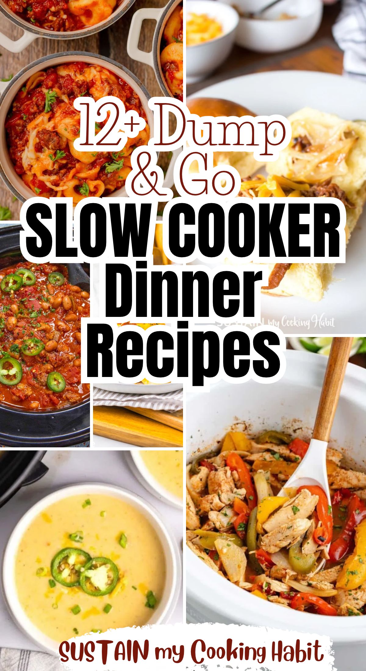 gallery of slow cooker dinner ideas with text overlay