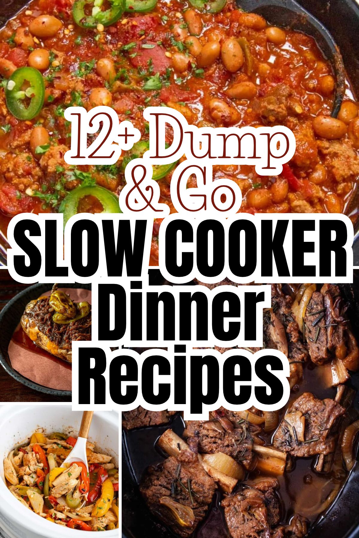 gallery of slow cooker dinner ideas with text overlay